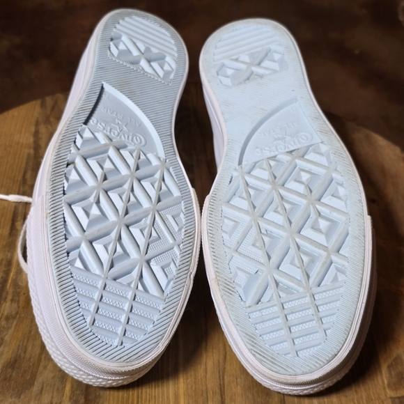 Converse Women’s YOU All Star White Leather Platform Low Sneakers Size 11 - Picture 6 of 7